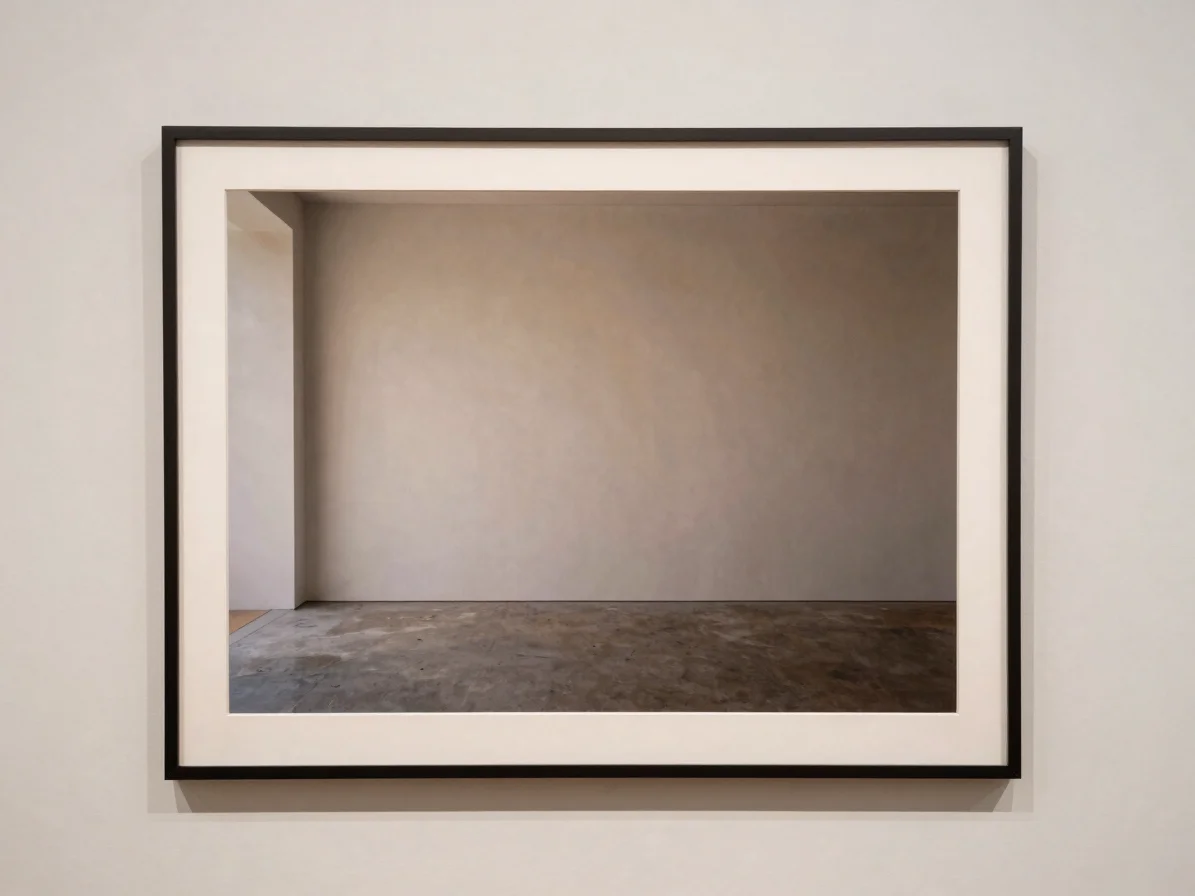 Large, direct editorial gallery view of a single framed photograp